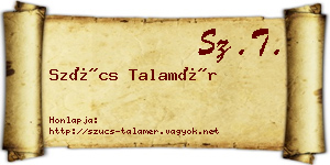 Szűcs Talamér névjegykártya
